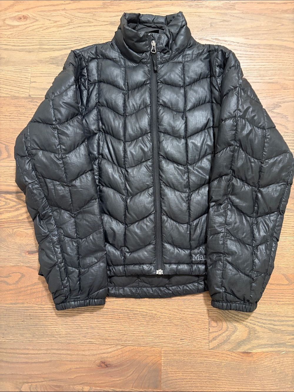 Marmot Black Quilted Down Puffer Jacket women’s size S GUC